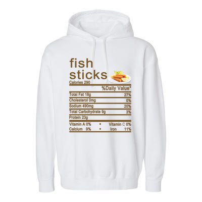 Fish Sticks Nutrition Facts Label Garment-Dyed Fleece Hoodie