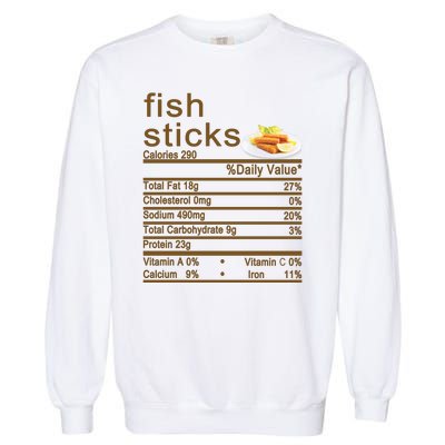 Fish Sticks Nutrition Facts Label Garment-Dyed Sweatshirt