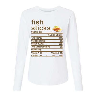 Fish Sticks Nutrition Facts Label Womens Cotton Relaxed Long Sleeve T-Shirt