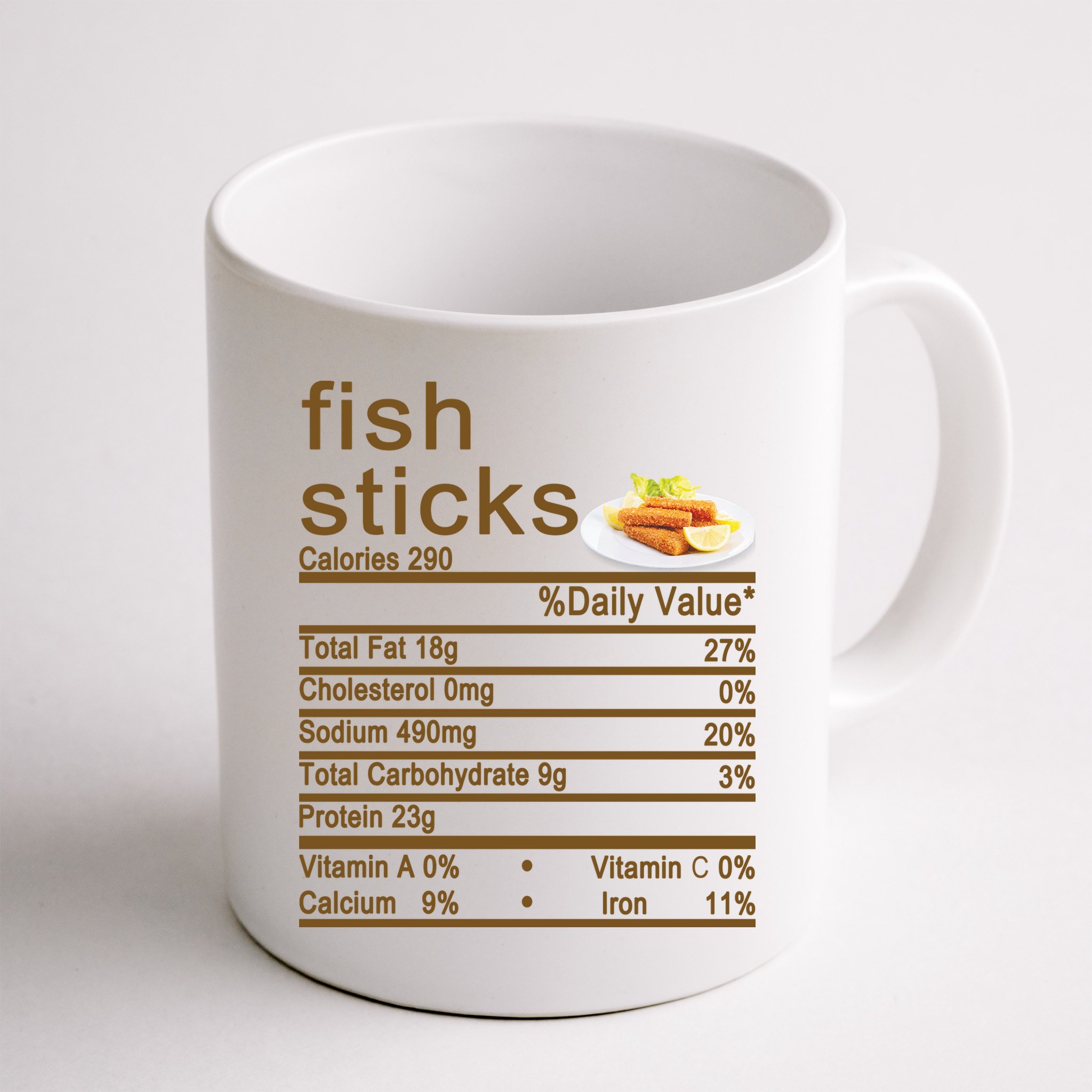 Fish Sticks Nutrition Facts Label Mug