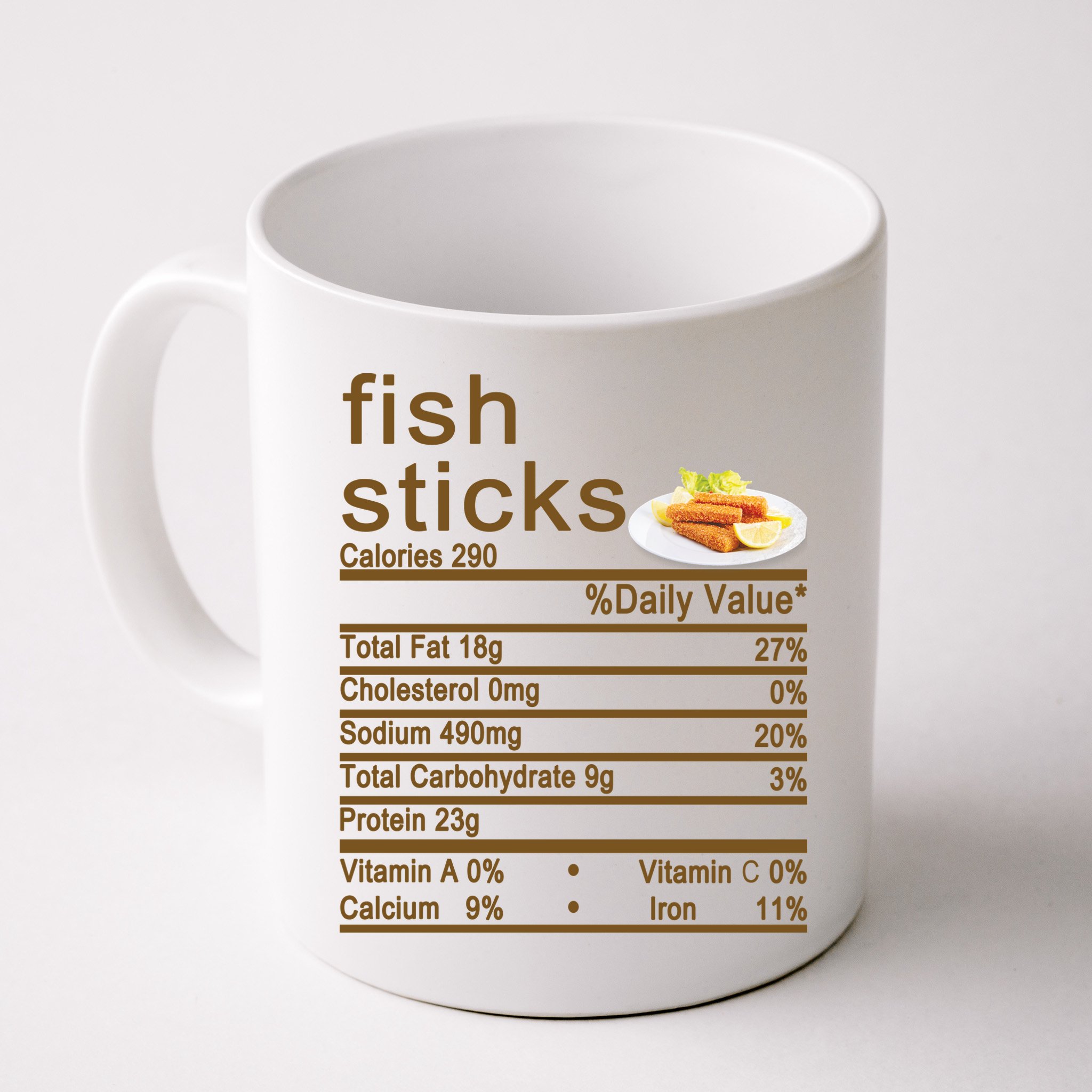 Fish Sticks Nutrition Facts Label Mug