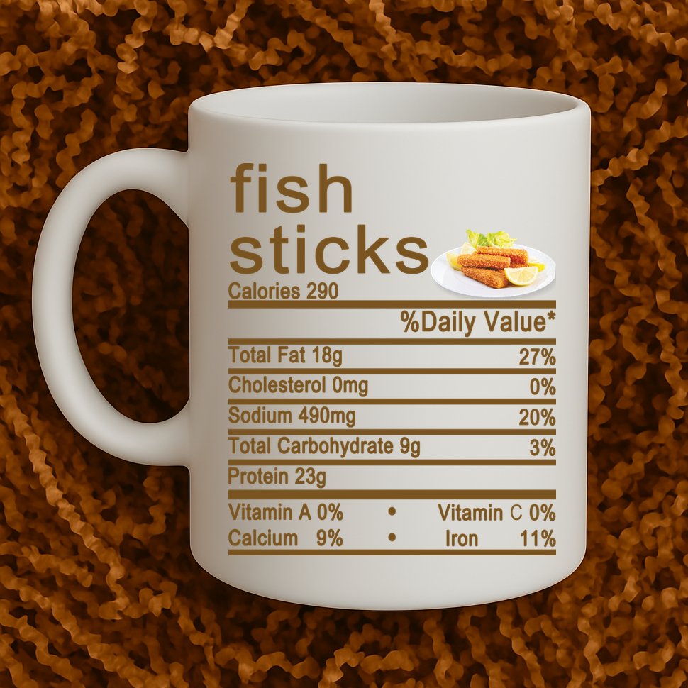 Fish Sticks Nutrition Facts Label Mug