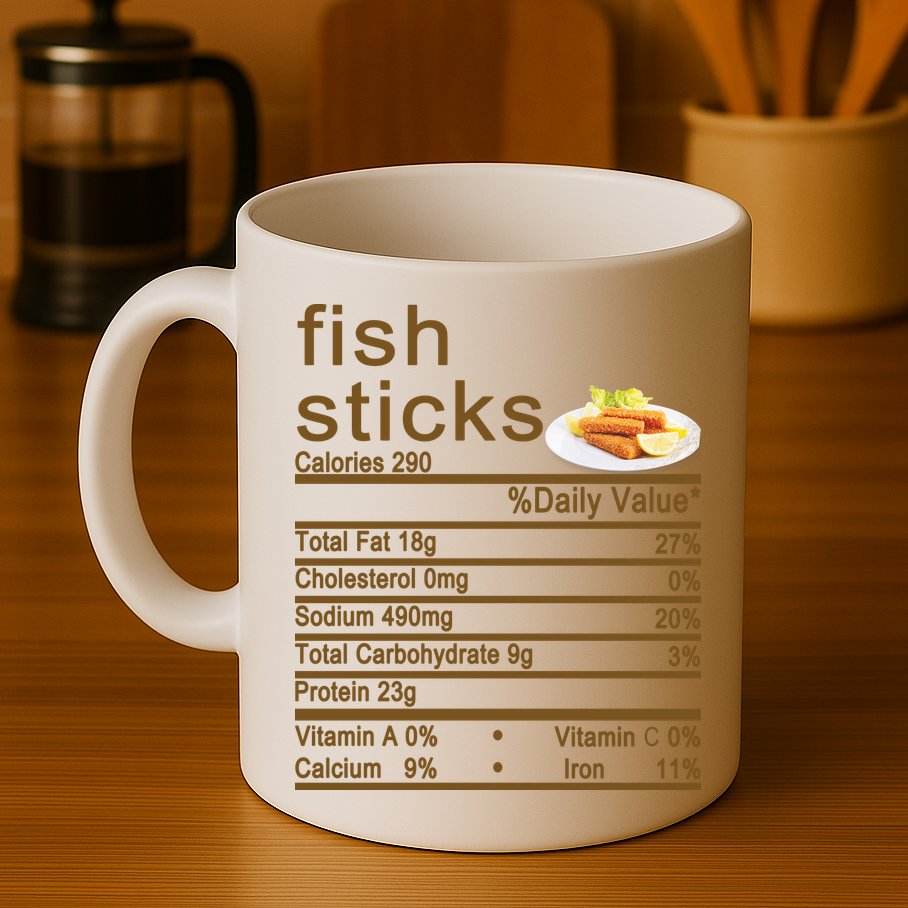 Fish Sticks Nutrition Facts Label Mug
