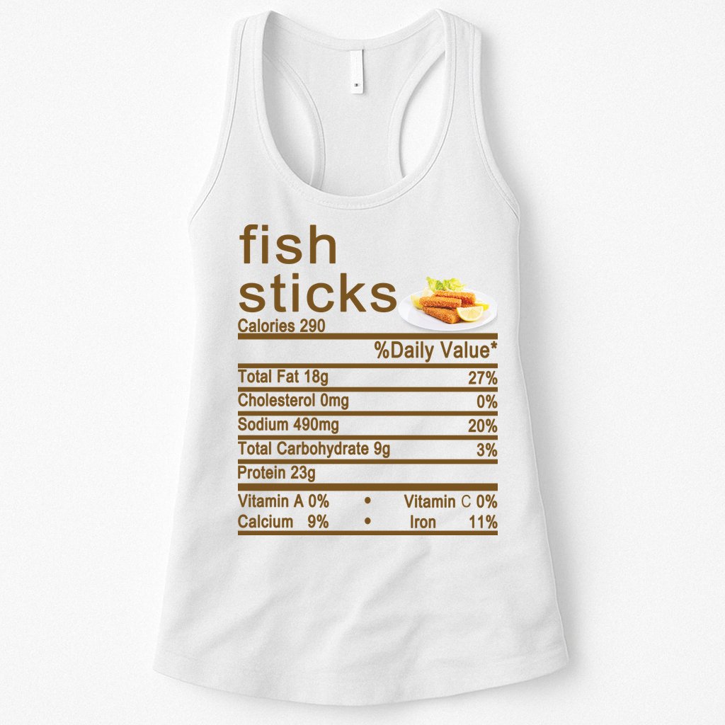 Fish Sticks Nutrition Facts Label Womens Tank Top
