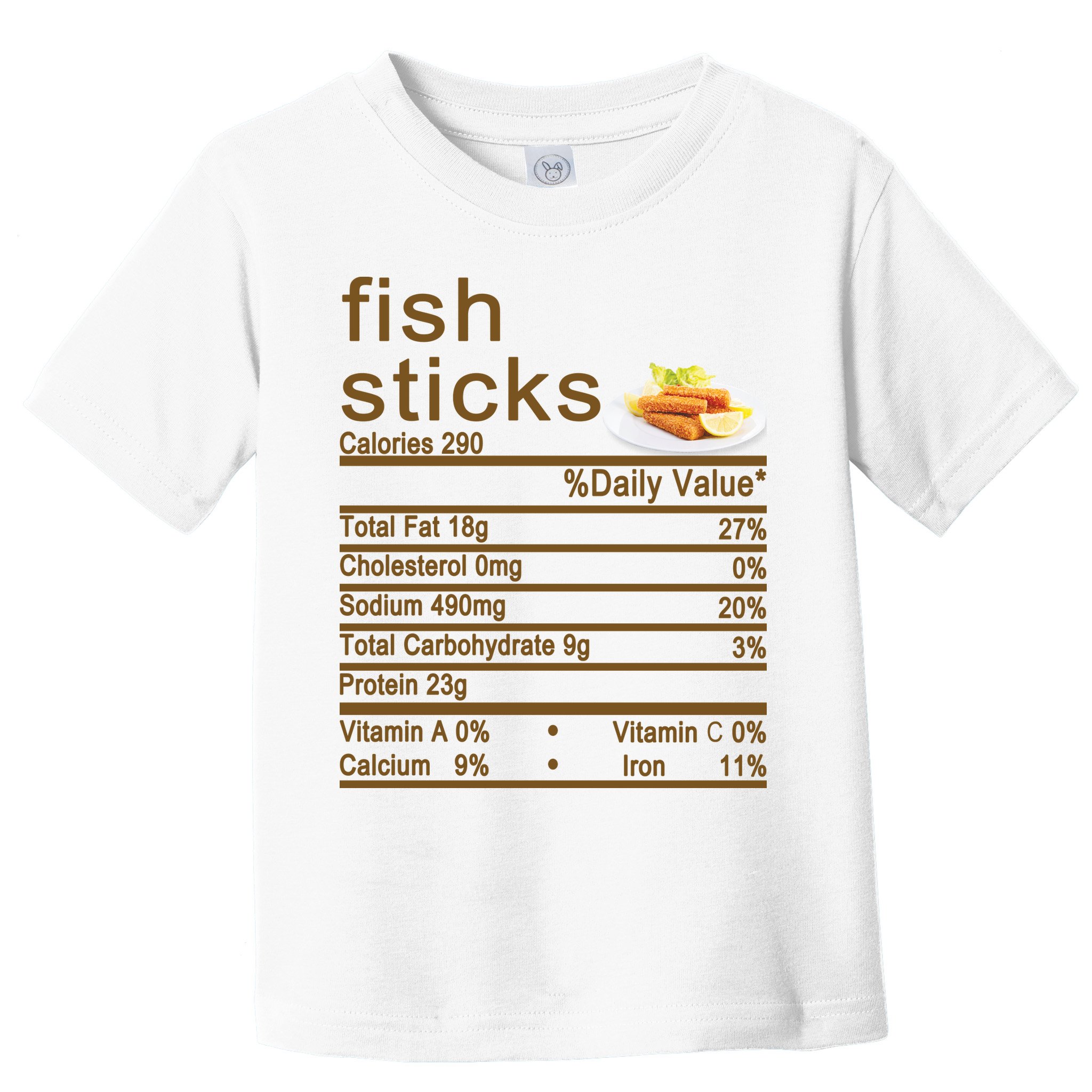 Fish Sticks Nutrition Facts Label Toddler T-Shirt