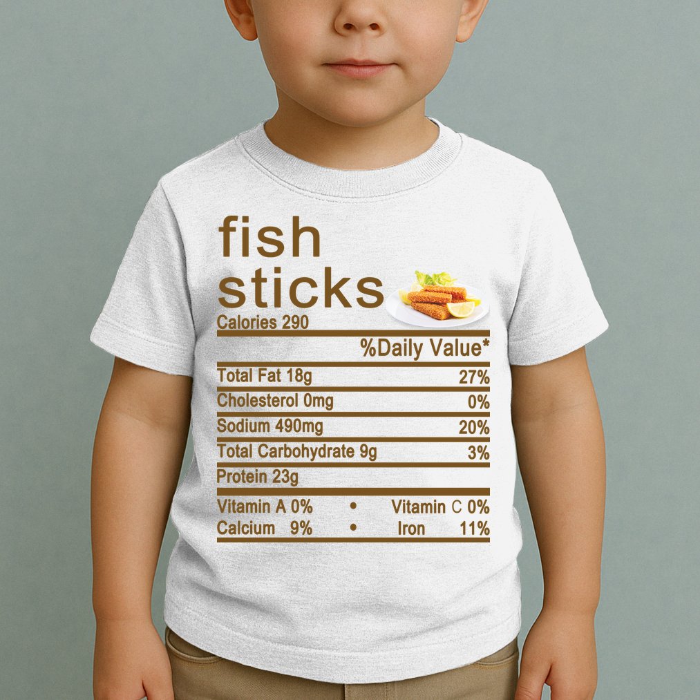 Fish Sticks Nutrition Facts Label Toddler T-Shirt