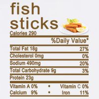 Fish Sticks Nutrition Facts Label Toddler T-Shirt