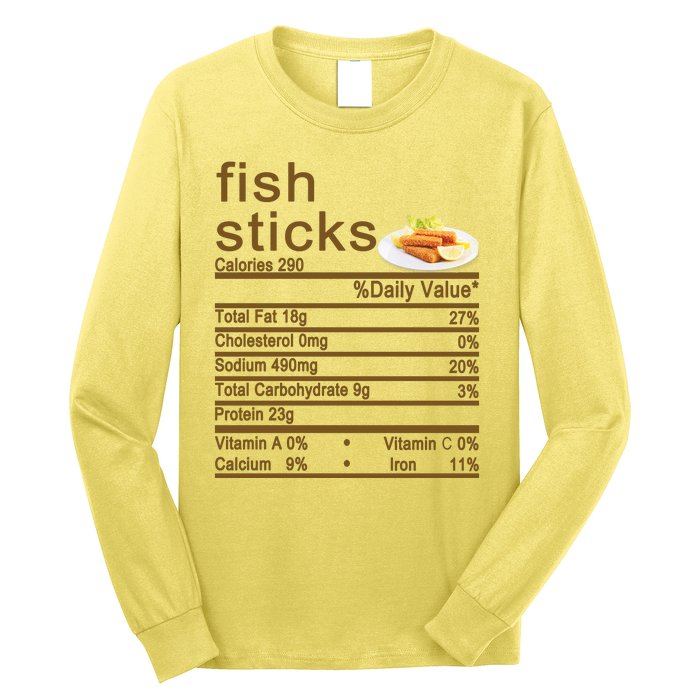 Fish Sticks Nutrition Facts Label Long Sleeve Shirt