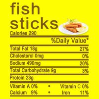 Fish Sticks Nutrition Facts Label Women's V-Neck T-Shirt