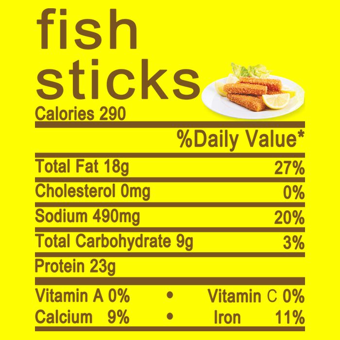 Fish Sticks Nutrition Facts Label Women's V-Neck T-Shirt