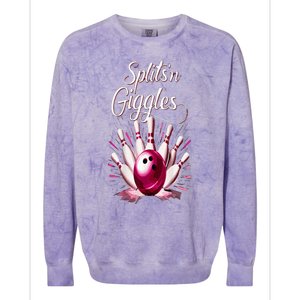 Funny Splits N Giggles Bowling Team Cute Bowler Colorblast Crewneck Sweatshirt