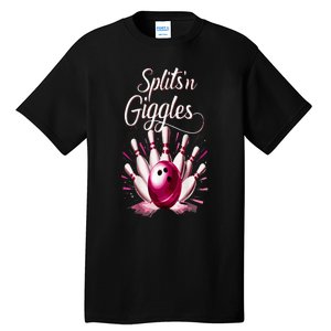 Funny Splits N Giggles Bowling Team Cute Bowler Tall T-Shirt