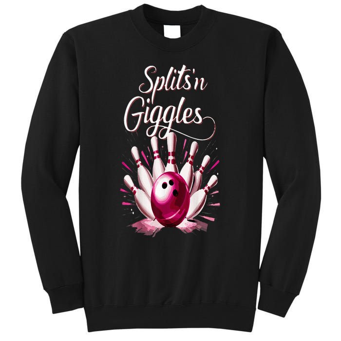 Funny Splits N Giggles Bowling Team Cute Bowler Tall Sweatshirt