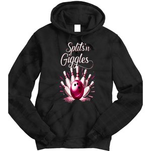 Funny Splits N Giggles Bowling Team Cute Bowler Tie Dye Hoodie