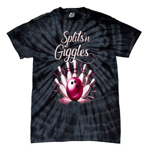 Funny Splits N Giggles Bowling Team Cute Bowler Tie-Dye T-Shirt