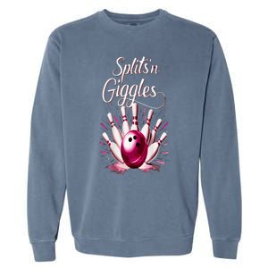 Funny Splits N Giggles Bowling Team Cute Bowler Garment-Dyed Sweatshirt