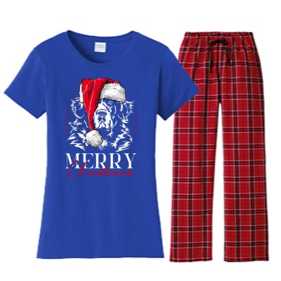 Funny Santa Newfoundland Newfie Merry Christmas Dog Mom Gift Great Gift Women's Flannel Pajama Set