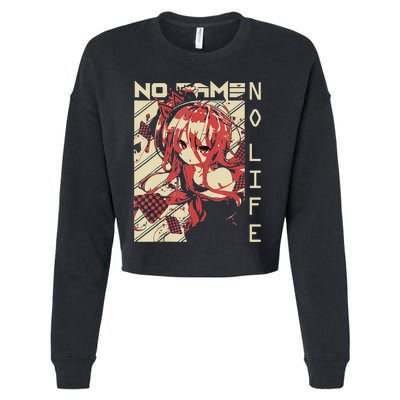 funny Shiro No Game No Life Anime Cropped Pullover Crew