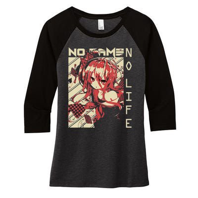 funny Shiro No Game No Life Anime Women's Tri-Blend 3/4-Sleeve Raglan Shirt