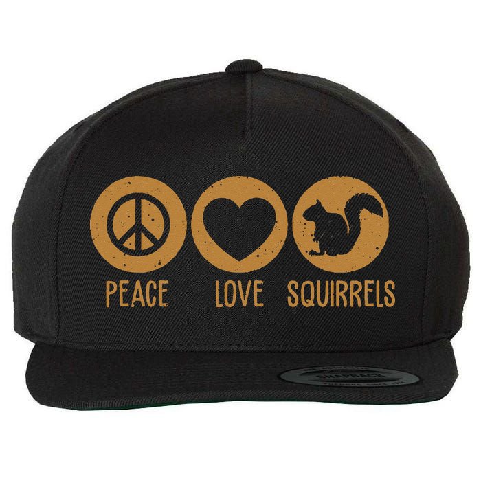 Funny Squirrel Novelty Design Squirrel Lover Wool Snapback Cap
