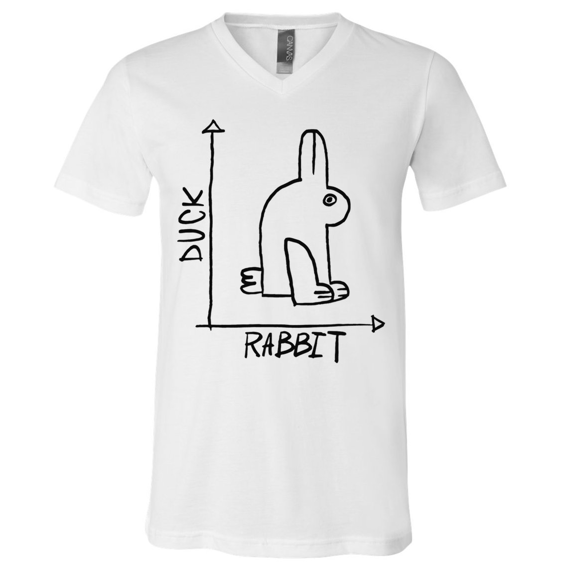 Funny Science Nerd Duck Rabbit Physics Math Geek V-Neck T-Shirt