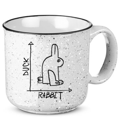 Funny Science Nerd Duck Rabbit Physics Math Geek 15oz Campfire Ceramic Mug