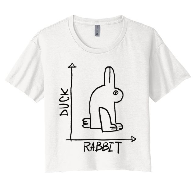 Funny Science Nerd Duck Rabbit Physics Math Geek Women's Crop Top Tee