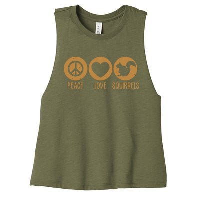 Funny Squirrel Novelty Design Squirrel Lover Women's Racerback Cropped Tank