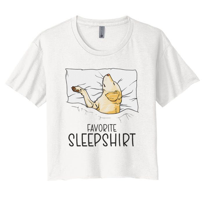 Favorite Sleep, Napping Labrador Pajama Women's Crop Top Tee
