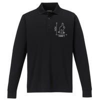 Funny Science Nerd Duck Or Rabbit Physics Math Geek Performance Long Sleeve Polo