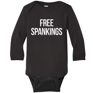 Free Spankings Naughty Dirty Adult Humor Dominant Sub Dom Baby Long Sleeve Bodysuit