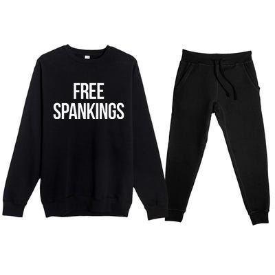 Free Spankings Naughty Dirty Adult Humor Dominant Sub Dom Premium Crewneck Sweatsuit Set