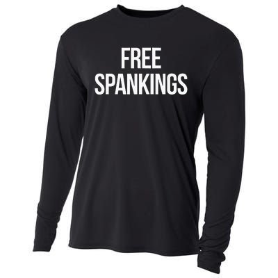 Free Spankings Naughty Dirty Adult Humor Dominant Sub Dom Cooling Performance Long Sleeve Crew