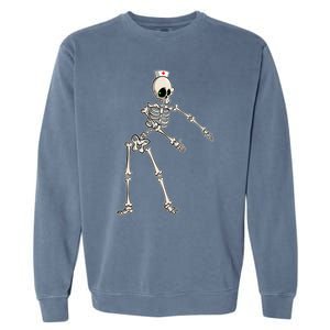 Flossing Skeleton Nurse Halloween Gift Garment-Dyed Sweatshirt