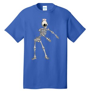 Flossing Skeleton Nurse Halloween Gift Tall T-Shirt