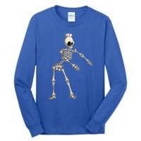 Flossing Skeleton Nurse Halloween Gift Tall Long Sleeve T-Shirt