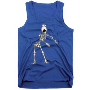 Flossing Skeleton Nurse Halloween Gift Tank Top