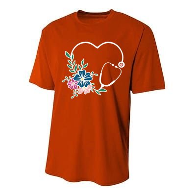 Floral Stethoscope Nurse Healthcare Worker Medical Field Gift Performance Sprint T-Shirt