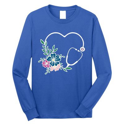 Floral Stethoscope Nurse Healthcare Worker Medical Field Gift Long Sleeve Shirt