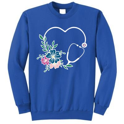 Floral Stethoscope Nurse Healthcare Worker Medical Field Gift Sweatshirt