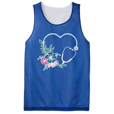 Floral Stethoscope Nurse Healthcare Worker Medical Field Gift Mesh Reversible Basketball Jersey Tank