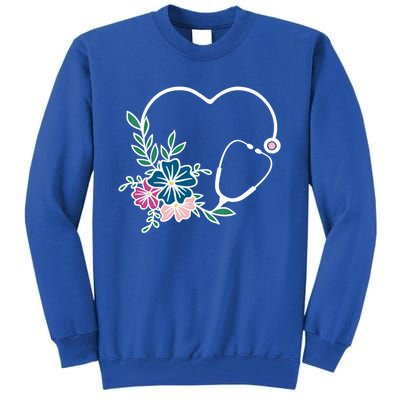 Floral Stethoscope Nurse Healthcare Worker Medical Field Gift Tall Sweatshirt