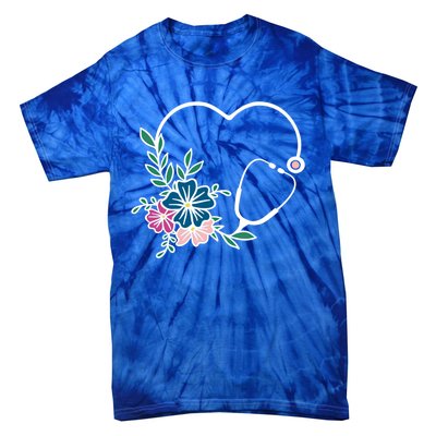 Floral Stethoscope Nurse Healthcare Worker Medical Field Gift Tie-Dye T-Shirt