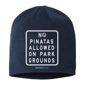 Funny Sign, No Piñatas Allowed On Park Grounds, Party Sustainable Beanie