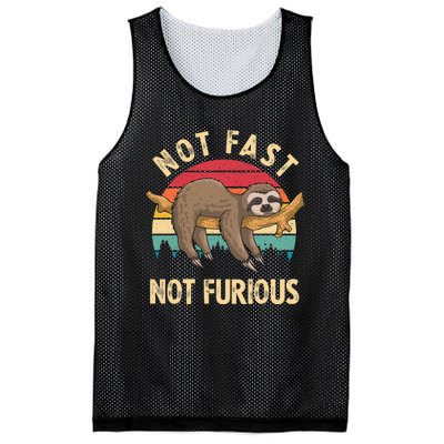 Funny Sloth Not Fast Not Furious Sloth Quote Cute Sloth Gift Mesh Reversible Basketball Jersey Tank