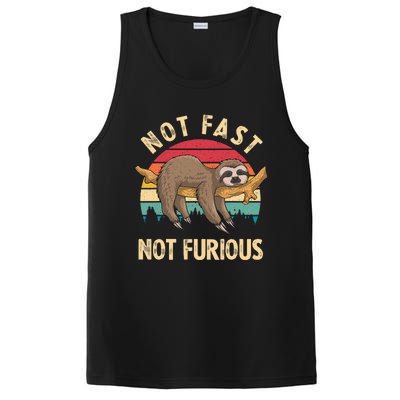 Funny Sloth Not Fast Not Furious Sloth Quote Cute Sloth Gift PosiCharge Competitor Tank