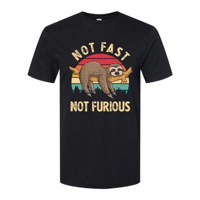 Funny Sloth Not Fast Not Furious Sloth Quote Cute Sloth Gift Softstyle CVC T-Shirt