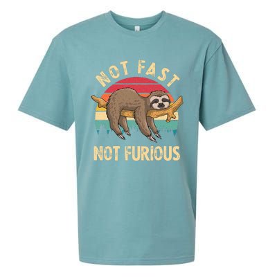 Funny Sloth Not Fast Not Furious Sloth Quote Cute Sloth Gift Sueded Cloud Jersey T-Shirt