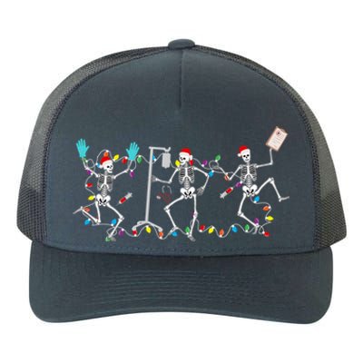 Funny Skeleton Nurse Christmas Skeleton Dancing Xmas Nurse Gift Yupoong Adult 5-Panel Trucker Hat