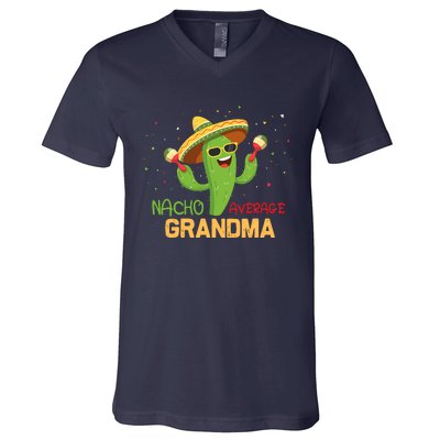 Funny Saying Nacho Average Grandma Humor Gifts Mexican Wo V-Neck T-Shirt